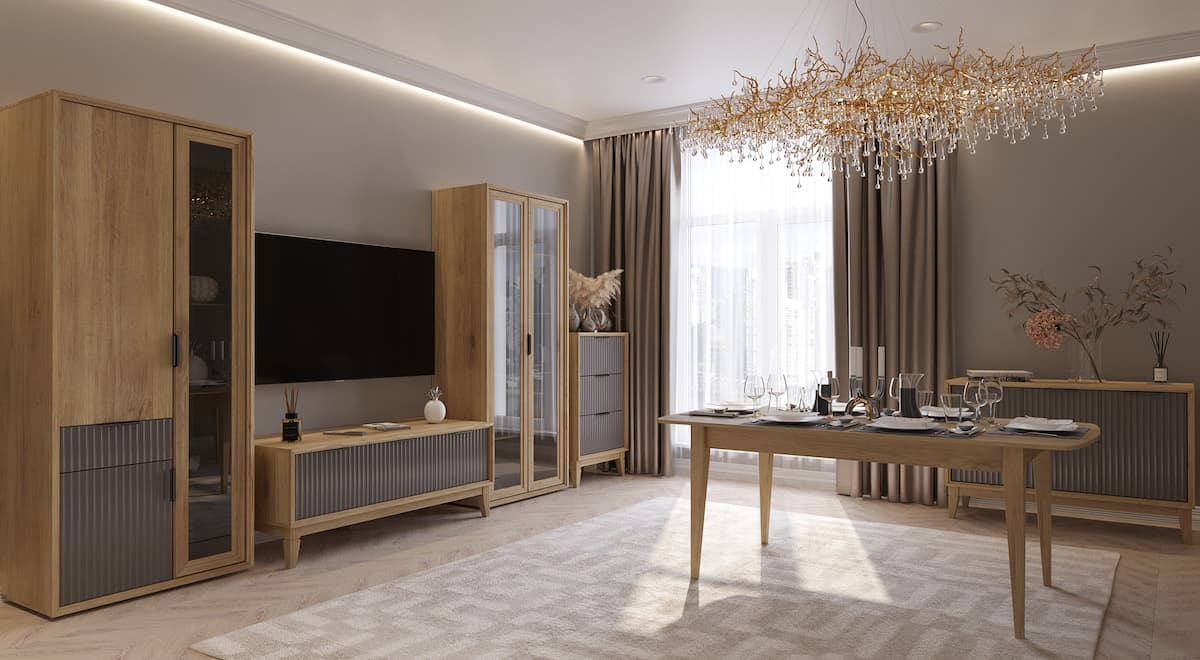 Комод Тифани - 4, дуб золотой